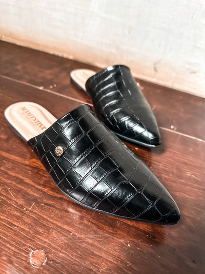 Tip Croco Black Mules