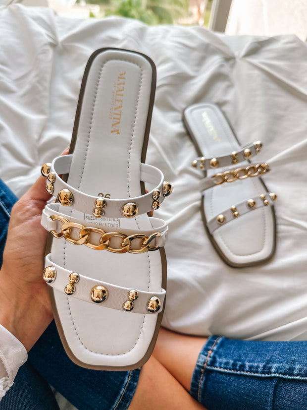 Salma White Sandals