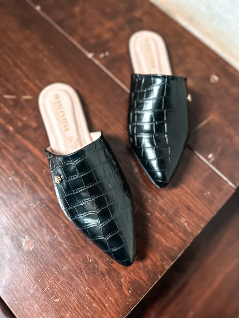 Tip Croco Black Mules