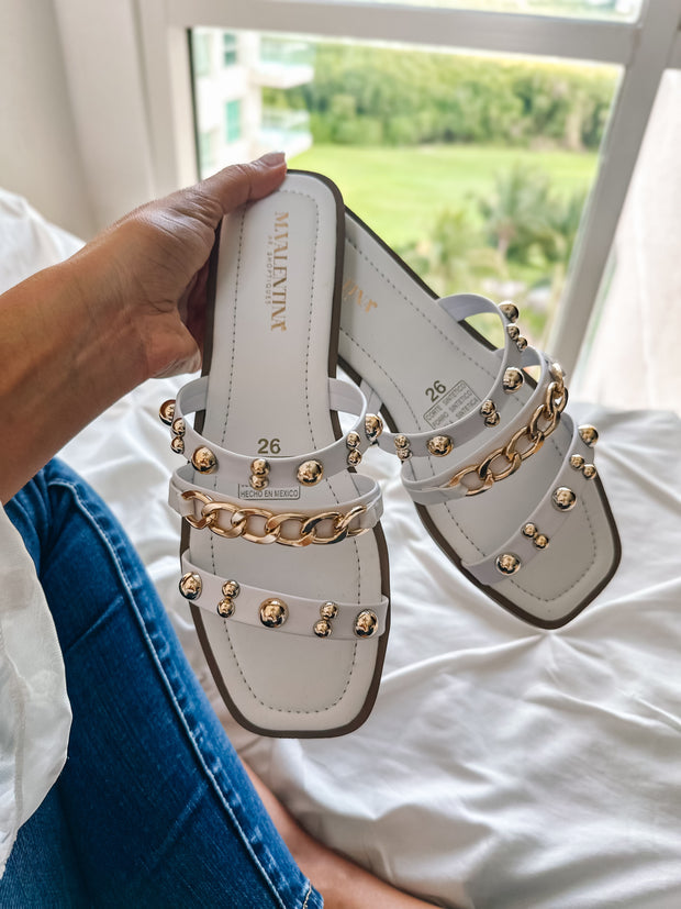 Salma White Sandals