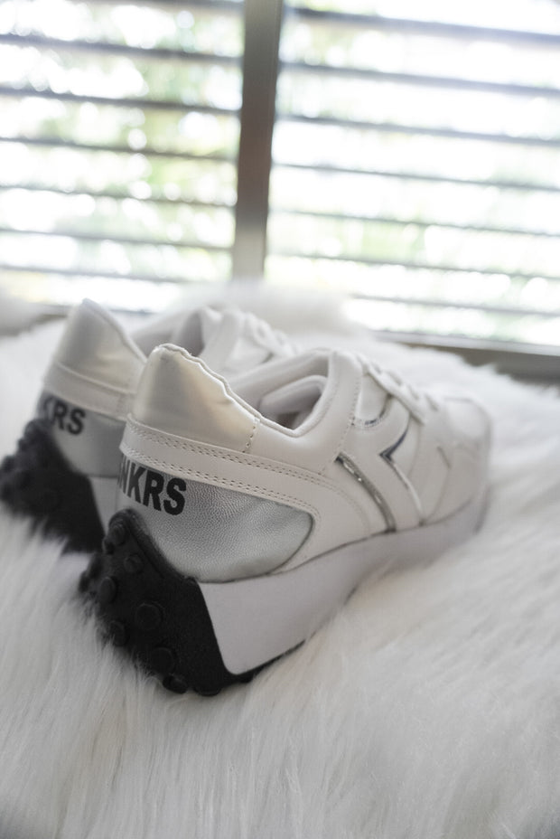Bronx White & Silver Sneakers