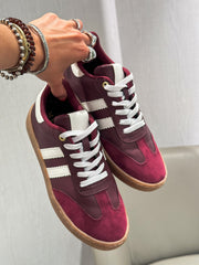 Sporty Valentina Burgundy Sneakers