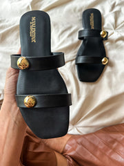 Malibu Pearl Black Sandals