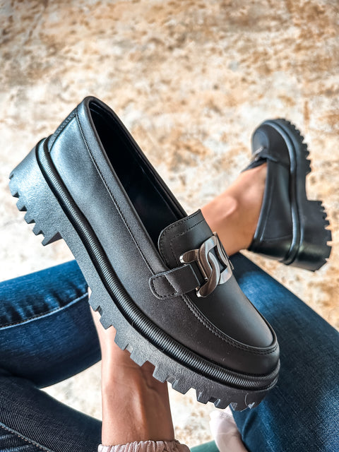 Ina Black Loafers