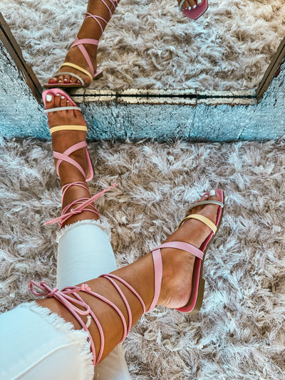 Gladiator Triple Line Pink Sandals